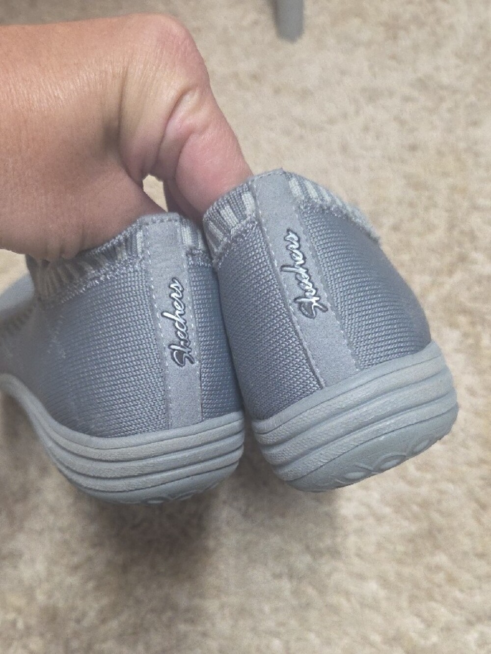 Skechers Gray Knit Slip-On Zipper Sneakers - Picture 5 of 7